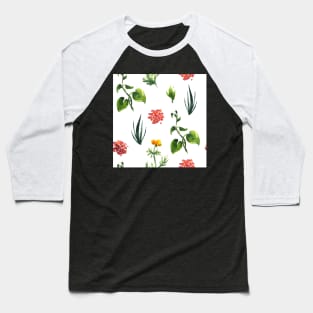 Seamless plants pattern. Floral decorative illustration. Baseball T-Shirt